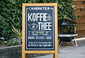 Krijtbord koffiewinkel Karakter